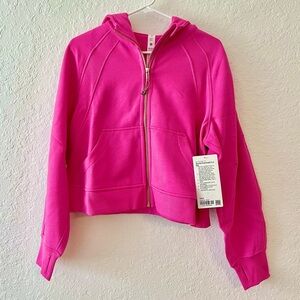 NWT RARE Lululemon Sonic Pink Scuba Oversized Full Zip Gold Zip Hoodie Size XS/S